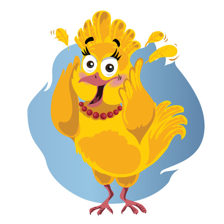 Scared Turkey Funny Vector Cartoon - Illustration of Thanksgiving bird in panic. sticker, print for clothes, emoji, emotionのイラスト素材