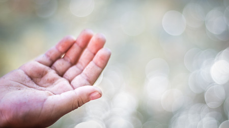 Selective focus of thumb.の写真素材