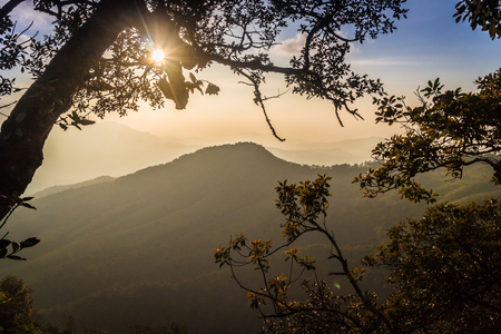 sunset at Phu Soi Dao, Thailandの写真素材