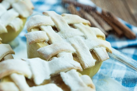 Christmas baked aplles with a fillingの写真素材