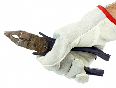 Hand with pliersの写真素材