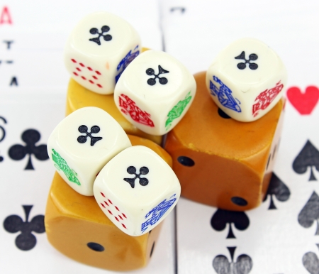dice on a cards