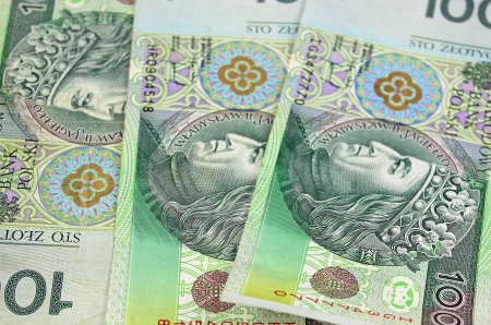 Polish zloty paper money for backgroundの写真素材