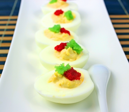  eggs with caviar の写真素材