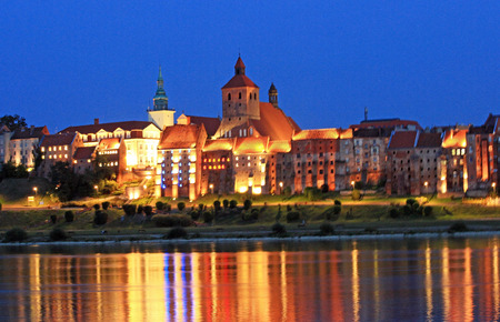 Granaries of Grudziadz above Wisla river in Polandの写真素材