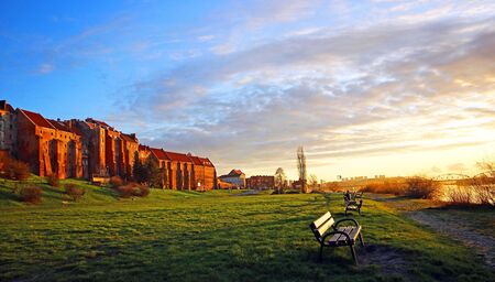 Beautiful sunset in Grudziadz.