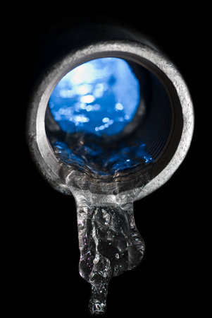 Pipe with water flowing out