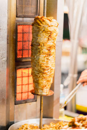 Grilled skewered chicken kebabs, similar to BBQ by turningの写真素材