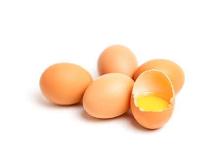 Fresh egg yolk in shell, high nutritional value, versatile cooking.の写真素材