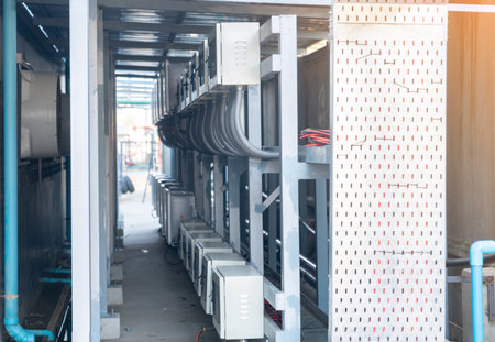 Center for installing inverters for solar cells to control the receiving-distributing electricity.の写真素材