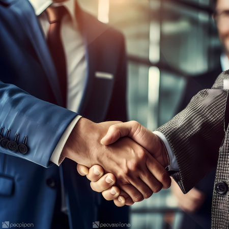 Business handshake and business peopleの素材