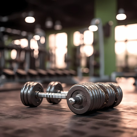 Interior of new modern gym with equipmentの素材