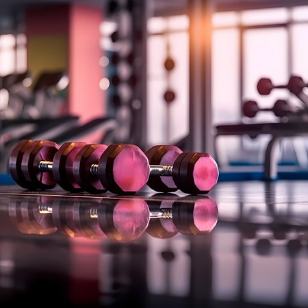 Interior of new modern gym with equipmentの素材