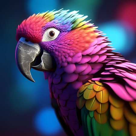 Beautiful Blue and Purple Parrot Macaw bird isolated,の素材