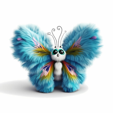 3d rendered illustration of funny butterfly cartoon characterの素材
