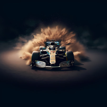 Head to head car racing, moving towards city - street race concept (non-existent car design, full generic sedan) - 3d illustration, 3d renderの素材