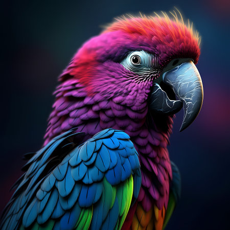 Beautiful Blue and Purple Parrot Macaw bird isolated,の素材