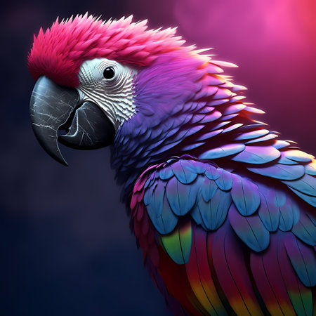 Beautiful Blue and Purple Parrot Macaw bird isolated,の素材