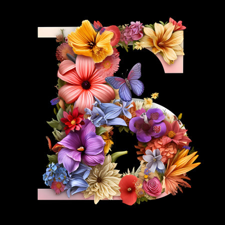 Colorful flower alphabetの素材