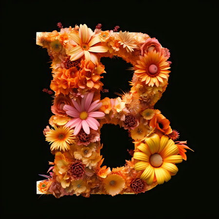 Colorful flower alphabetの素材