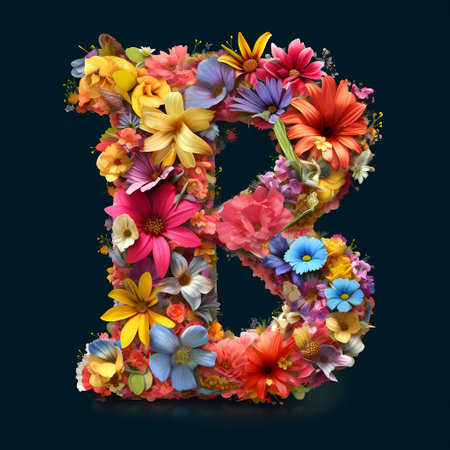 Colorful flower alphabetの素材