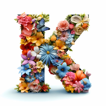 Colorful flower alphabetの素材