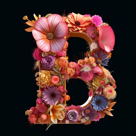 Colorful flower alphabetの素材