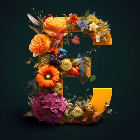 Colorful flower alphabetの素材