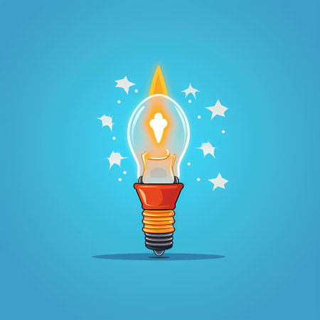 Ideas inspiration concepts with rocket lightbulb on blue background.generative aiの素材