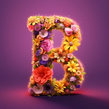 Colorful flower alphabetの素材