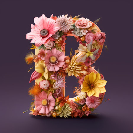 Colorful flower alphabetの素材