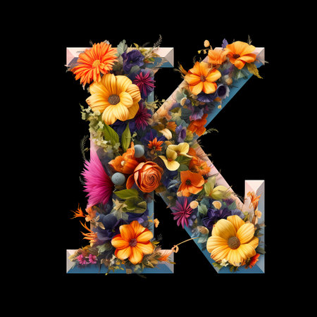 Colorful flower alphabetの素材