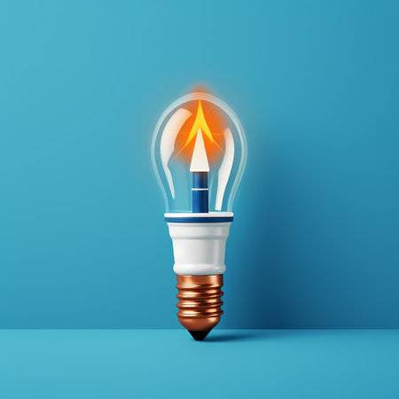 Ideas inspiration concepts with rocket lightbulb on blue background.generative aiの素材