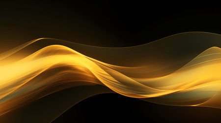 Abstract gold background with smooth wavy linesの素材