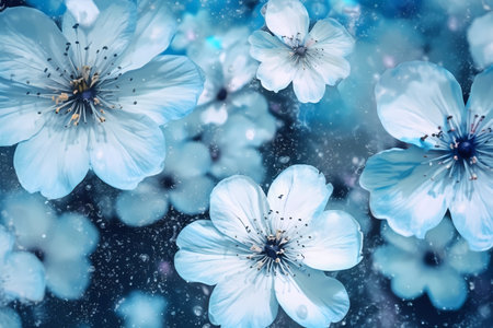 Floral background of first spring flowers close upの素材