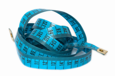 A measuring tape. Tailor help in sewing clothes.