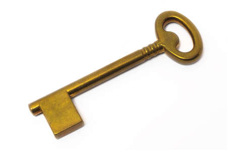 Old worn key. Tool for unlocking and locking the door lock.の写真素材