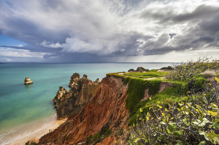 Cliff and beach - Ponta de Piedade, Portugalの写真素材