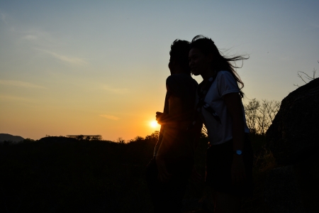  love silhouetteの写真素材