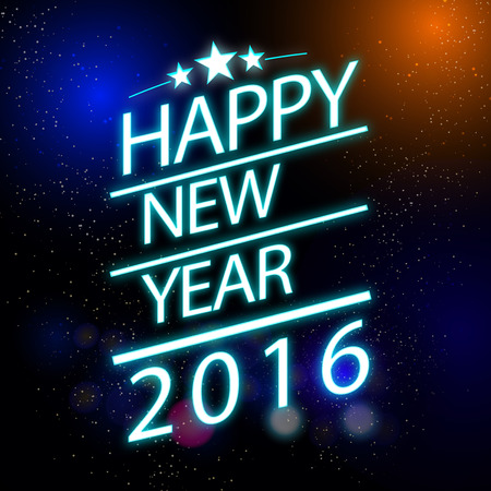 Happy New Year 2016 Text Designのイラスト素材