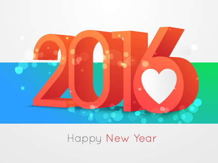 Happy new year 2016 Text Designのイラスト素材