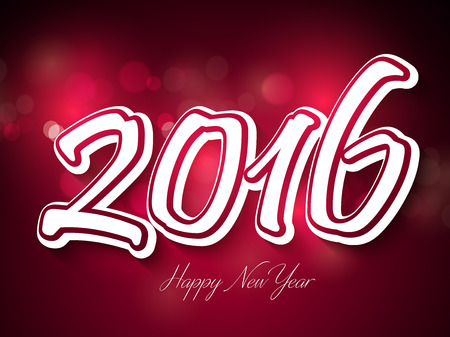 Happy new year 2016 Text Designのイラスト素材
