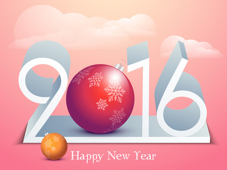 Happy new year 2016 Text Designのイラスト素材