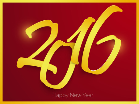 Happy new year 2016 Text Designのイラスト素材