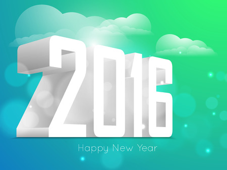 Happy new year 2016 Text Designのイラスト素材