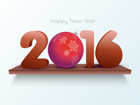 Happy new year 2016 Text Designのイラスト素材