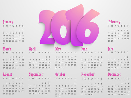 Calendar 2016 year with christmas candle vectorのイラスト素材