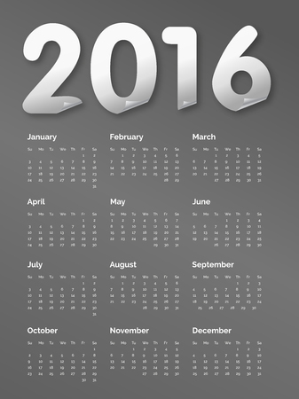 Calendar 2016 year with christmas candle vectorのイラスト素材