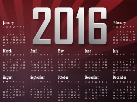 Calendar 2016 year with christmas candle vectorのイラスト素材