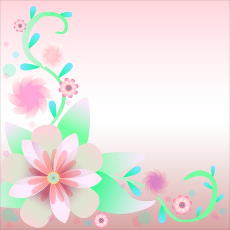 background with summer abstract flowersのイラスト素材